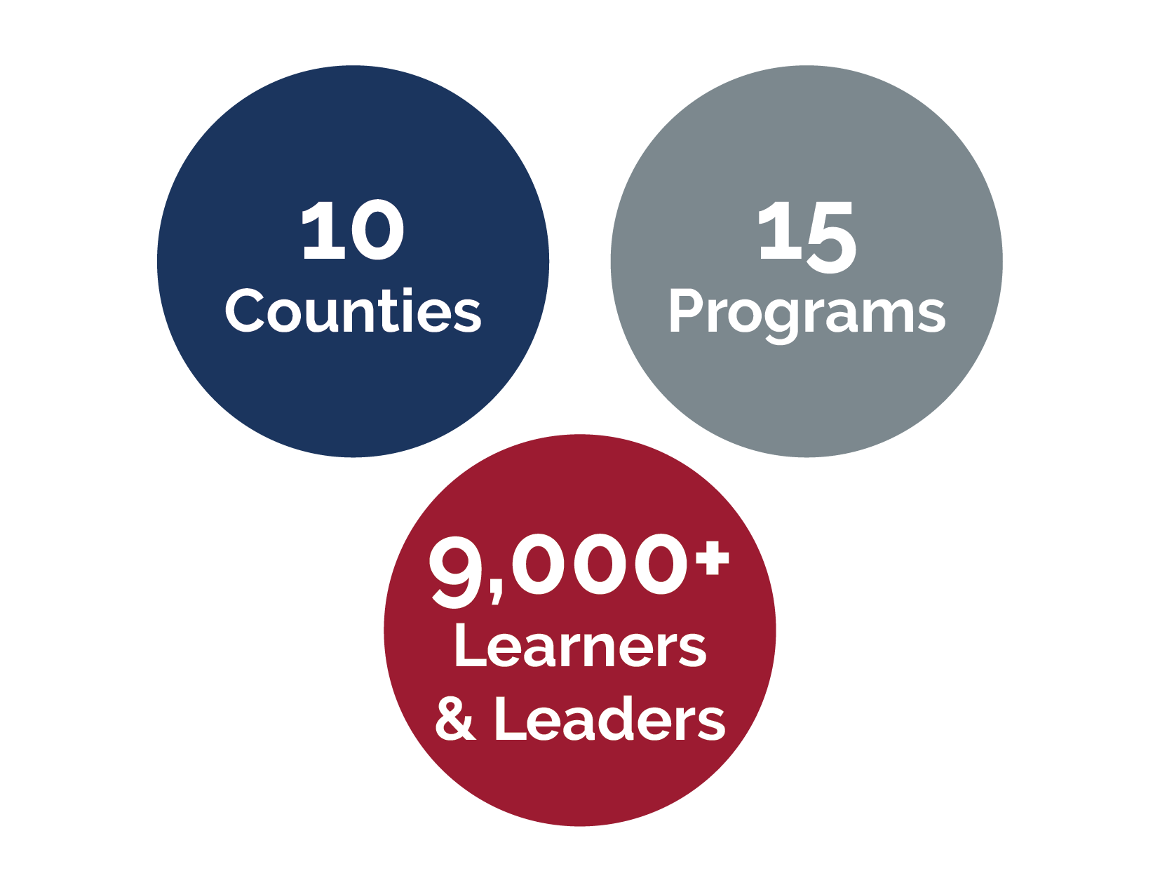 10 counties, 15 programs, 9,000+ learners and leaders